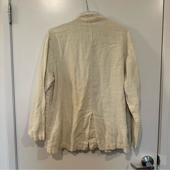 CP Shades women’s medium 100% Linen Button Jacket cream with pockets - Picture 3 of 10